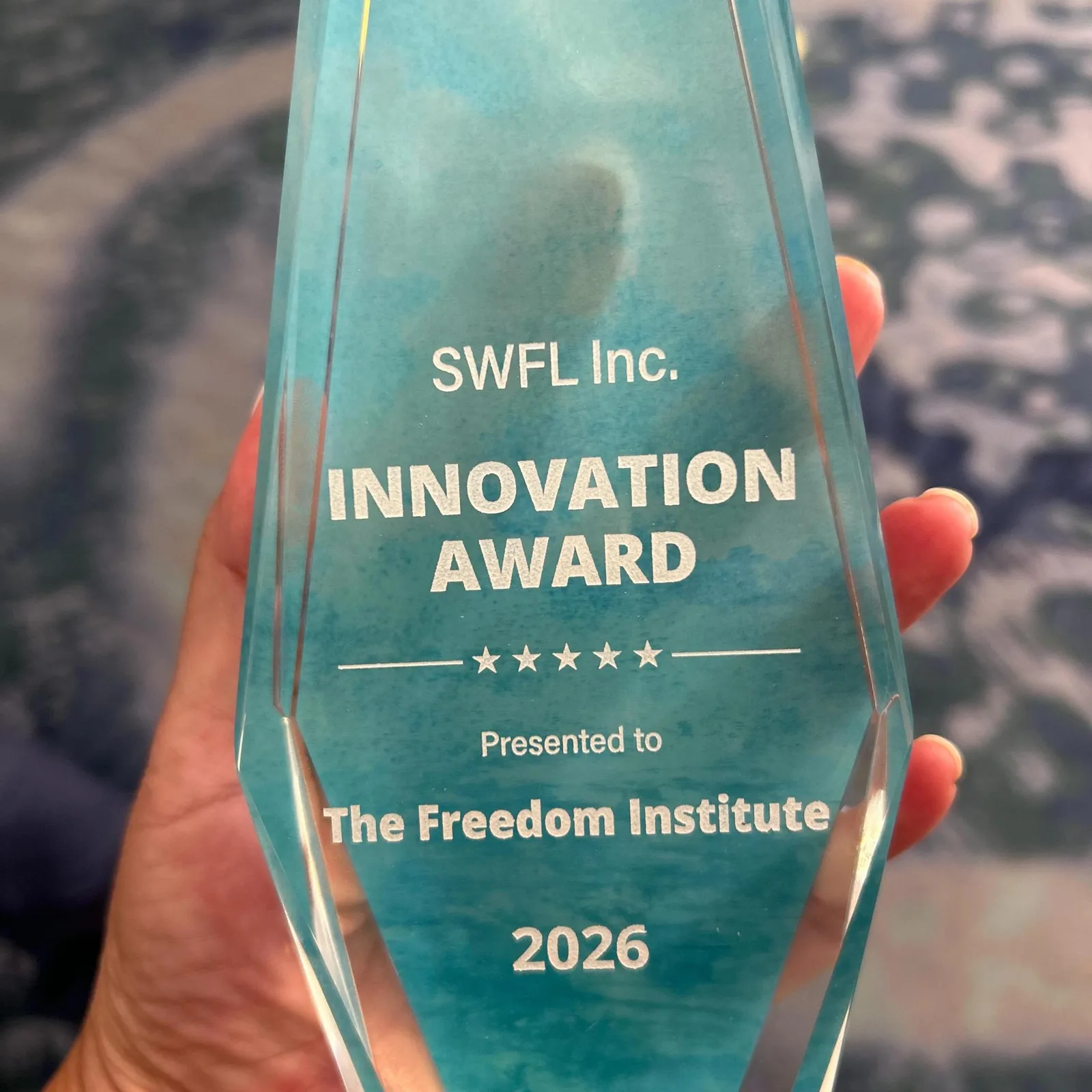 Glass SWFL Inc. Innovation Award presented to The Freedom Institute, 2026