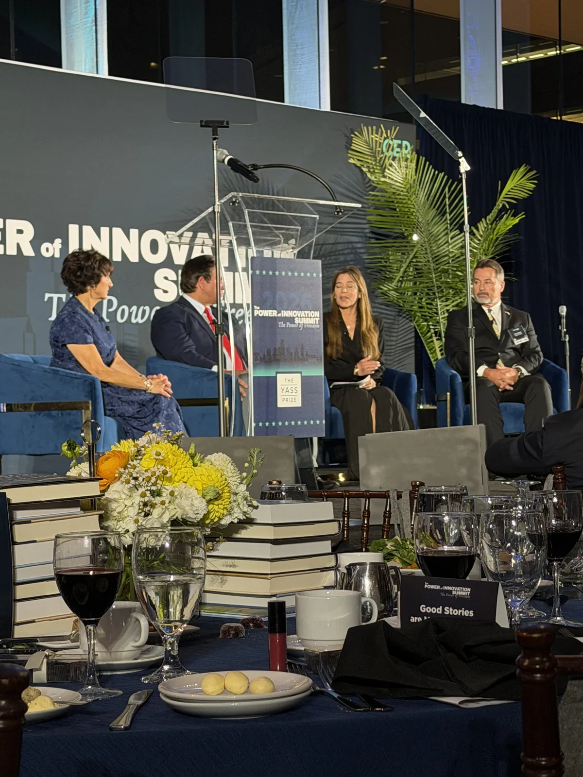 The panel on stage at the Power of Innovation Summit in Philadelphia